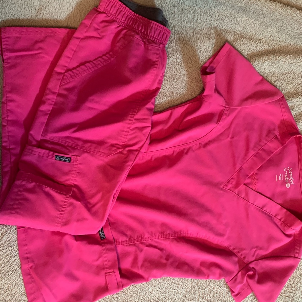 Hot pink scrub set